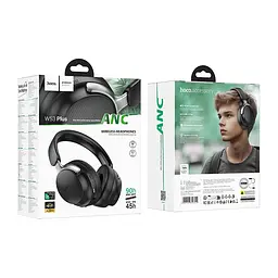 Бездротові накладні навушники HOCO W53 Plus Tone ANC BT headphones Classic Black (6942007646604) - мініатюра 2
