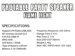Колонка акумуляторна 8" портативна Bluetooth караоке з мікрофоном та LED підсвічування 30Вт UKC RX-8133 - мініатюра 5