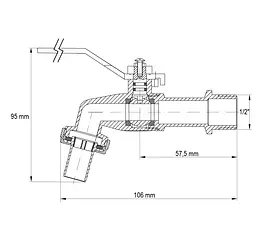 Кран пивний Koer 1/2" KR.256 KR2749 - мініатюра 2