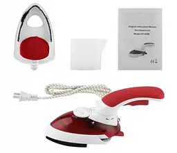 Ручна парова дорожня праска відпарювач із щіткою 1000W Mini Steam Iron HT-558B червоний - мініатюра 4