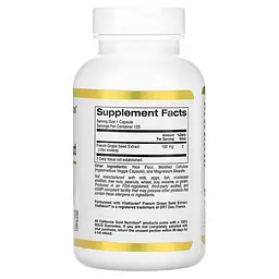 Виноградні кісточки French Grape Seed Extract 100 mg 120 Capsules CGN vit0006432 - мініатюра 2