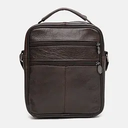 Чоловіча сумка Borsa Leather K12314br 23x19x7 см Коричневий (40175) - мініатюра 3