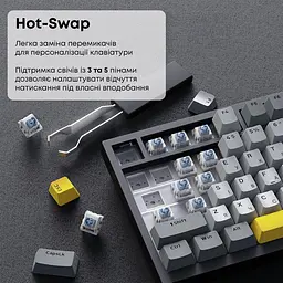 Клавіатура Ajazz AK820 Sea Salt Switch Black (AK820-SS-BGY) [163668] - мініатюра 11