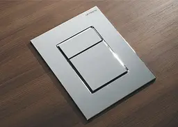 Панель змиву пластикова Koer KT-0607-01 157x198x3mm, кнопка квадратна KR5344, Хром - мініатюра 3