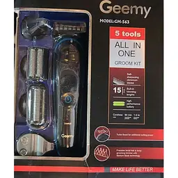 Професійна акумуляторна бездротова машинка триммер Geemy GM 563 5 в 1 - мініатюра 6
