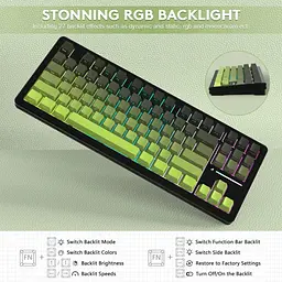 Клавіатура Attack Shark M87 Pro V2 RGB Linear White Jade Switch Wireless (AS-697279247163-M) Gradient Green (G-000003998) - мініатюра 5