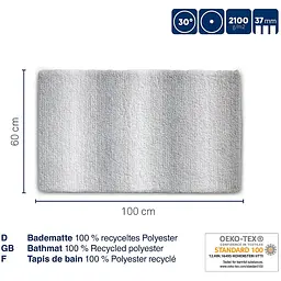 Килимок для ванної Kela Ombre 100x60x3.7 см морозно-блакитний (23570) - мініатюра 3
