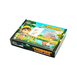 Деревʼяний пазл-розмальовка А5 "Гусочка" PuzzleOK Puz-22937 пензлик, фарби, клейка плівка