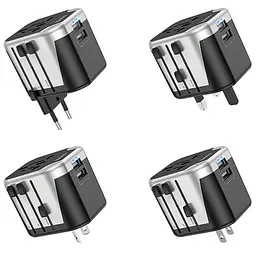 Мережевий універсальний перехідник AC5 Level 2USB+Socket Black Hoco teh0030546 - мініатюра 3