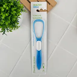 Скребок для очищення язика та свіжого дихання Healthy Smile, блакитний - мініатюра 3
