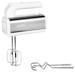 Міксер Eisen EHM-55W, White, 550W, ручний, 5 швидкостей, винчики, гаки для замісу тесту, захист від перегріву - мініатюра 3