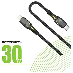 Дата кабель USB-C to Lightning 1.2m CBGPD30WTL1 30W grey Intaleo (1283126518089) - мініатюра 5