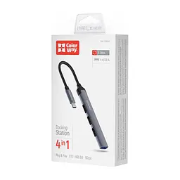 Концентратор ColorWay USB-C 4-в-1 USB2.0х3/USB3.0 (CW-HUB04) - мініатюра 10
