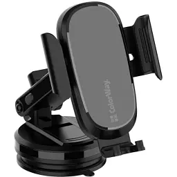 Універсальний автотримач ColorWay Dashboard Car Wireless Charger 15W Black (CW-CHAW037Q-BK) - мініатюра 6