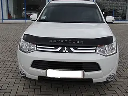 Дефлектор капоту мухобійка для Mitsubishi Outlander 2012-2021 Євро Кріплення (Vip Tuning) MSH25 - мініатюра 3