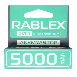 Батарейка акумуляторна RABLEX 21700 5000 mAh Li-Ion 3.7V - мініатюра 2