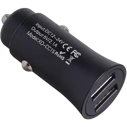 Автомобільний зарядний пристрій XO CC15 2.1A/2 USB/12-24V Black - мініатюра 3