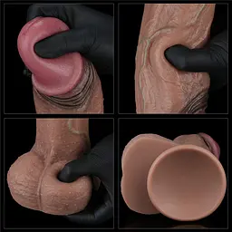 Фалоімітатор Lovetoy Dual Layered Silicone Cock XXL 28 см коричневий - мініатюра 13