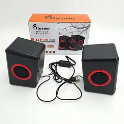 Акустична система 2.0 для ПК колонки портативні живлення від USB акустика 6Вт Hotmai FT-165 червоний - мініатюра 4