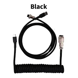 Кабель авіатор / USB Type-C / Для клавіатури / Спіральний , Чорний