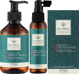 Набір Контроль втрати волосся Emmebi Italia Natural Solution Hair Loss Remedy Programm (shm/250ml + lot/100ml + patch/30pcs) - мініатюра 2