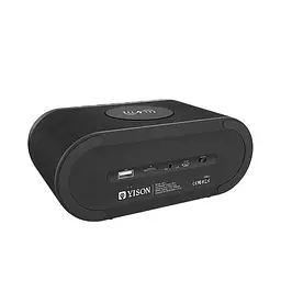 Портативна акустика-настільний годинник Yison with Qi Charger LED Clock WS-4 - мініатюра 2