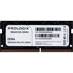 Модуль пам'яті для ноутбука SoDIMM DDR4 16GB 3200 MHz Prologix (PRO16GB3200D4S) - мініатюра 5