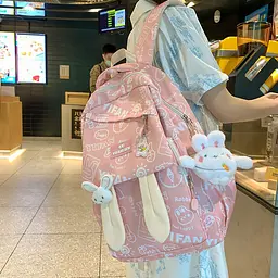 Рюкзак підлітковий No Brand 230632 Зайчик 20 л Pink - мініатюра 2