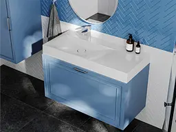 Умивальник Miraggio VIOLA 1000 L (0002658) Miramarble, Глянцевий, Накладний/Підвісний/Врізний, Білий - мініатюра 7