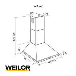Витяжка купольна WEILOR WK 62 WH - мініатюра 13