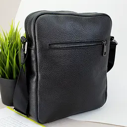 Сумка чоловіча чорна шкіряна Handycover S245 через плече - мініатюра 2