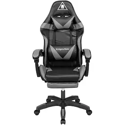 Крісло геймерське Kruger&Matz GX-150 з підставкою для ніг Black/Grey - мініатюра 3