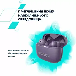 Навушники Canyon TWS headset OnGo TWS-10 ANC+ENC Grey (CNS-TWS10BK) - мініатюра 8