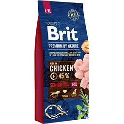 Сухий корм Brit Premium Dog Senior L+XL для старіючих собак великих порід з куркою 15 кг