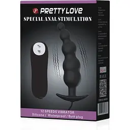 Анальний стимулятор з вібрацією Pretty Love BI-040039, Чорний - мініатюра 10