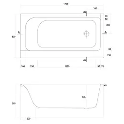 Ванна акрилова Cersanit Smart 170x80 L - мініатюра 2