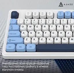 Провідна ігрова клавіатура Ajazz AF-GB-98 USB White-Blue - мініатюра 11
