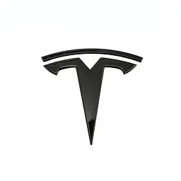 Задня емблема Tesla Y Чорна Глянець 87 мм метал на скотчі (Завод)
