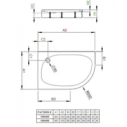 Душовий піддон Radaway Patmos E 120x90 4P91217-03R - мініатюра 5