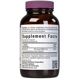 Вітамін D3 Bluebonnet Nutrition Vitamin D3 2000 МО 90 вегетаріанських капсул - мініатюра 5
