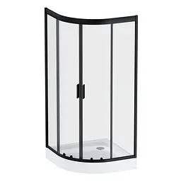 Душова кабіна Am.Pm Gem 1/4 Round 90x90 см без піддону black W90UG-401-090BT, Чорний, прозорий, чорний