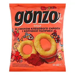 Кільця кукурудзяні Gonzo зі смаком кленового сиропу і копченої паприки 40 г