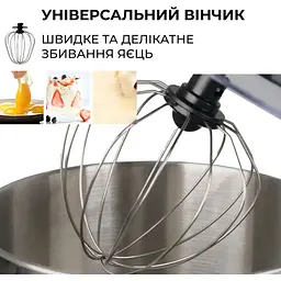 Стаціонарний міксер тістоміс Sokany SC-623E з металевою чашею планетарне обертання 10л 2000Вт Срібний - мініатюра 3