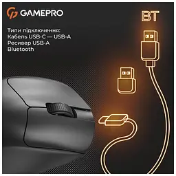Мишка GamePro Genesis Avenger Wireless/Bluetooth/USB Black (GM096B) - мініатюра 2