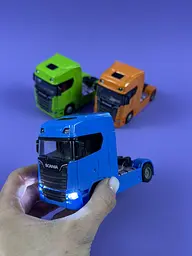 Трейлер Scania Сканія JS 1081 A металопластик, інерція, звуки, підсвічування, в коробці