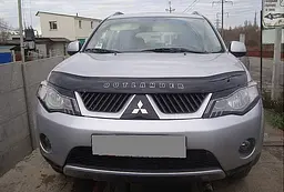 Дефлектор капоту мухобійка для Mitsubishi Outlander XL 2007-2009 доРестайлінг Євро Кріплення (Vip Tuning) - мініатюра 3