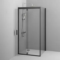 Душова кабіна Am.Pm Gem Square Pivot 90x90 см без піддону black W90UG-404-090BT, Чорний, прозорий, чорний - мініатюра 4
