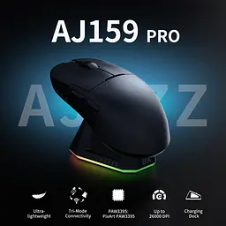 Мишка бездротова AJAZZ AJ159 PRO Миша комп'ютерна із зарядною док-станцією / 2.4G / Bluetooth / USB Black (19581) - мініатюра 2