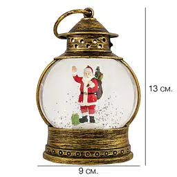 Ліхтар різдвяний з блискітками 15x9 см (6901560890220) - мініатюра 2