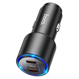 Зарядний пристрій 2 виходи USB-C - HOCO NZ3 Clear way dual port PD car charger 40W чорний - мініатюра 4